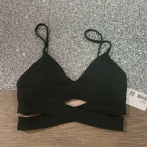 Lululemon still now bra dark olive size 4 NWT